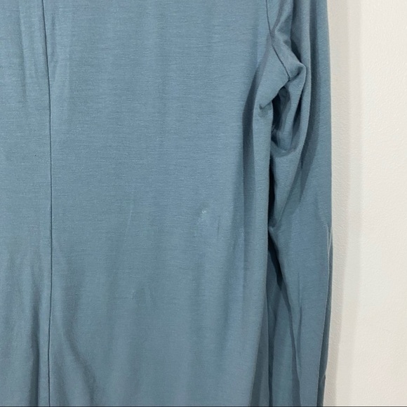 Eileen Fisher Tencel and Lyocell Blue V Neck Long Sleeve Top - Picture 7 of 8